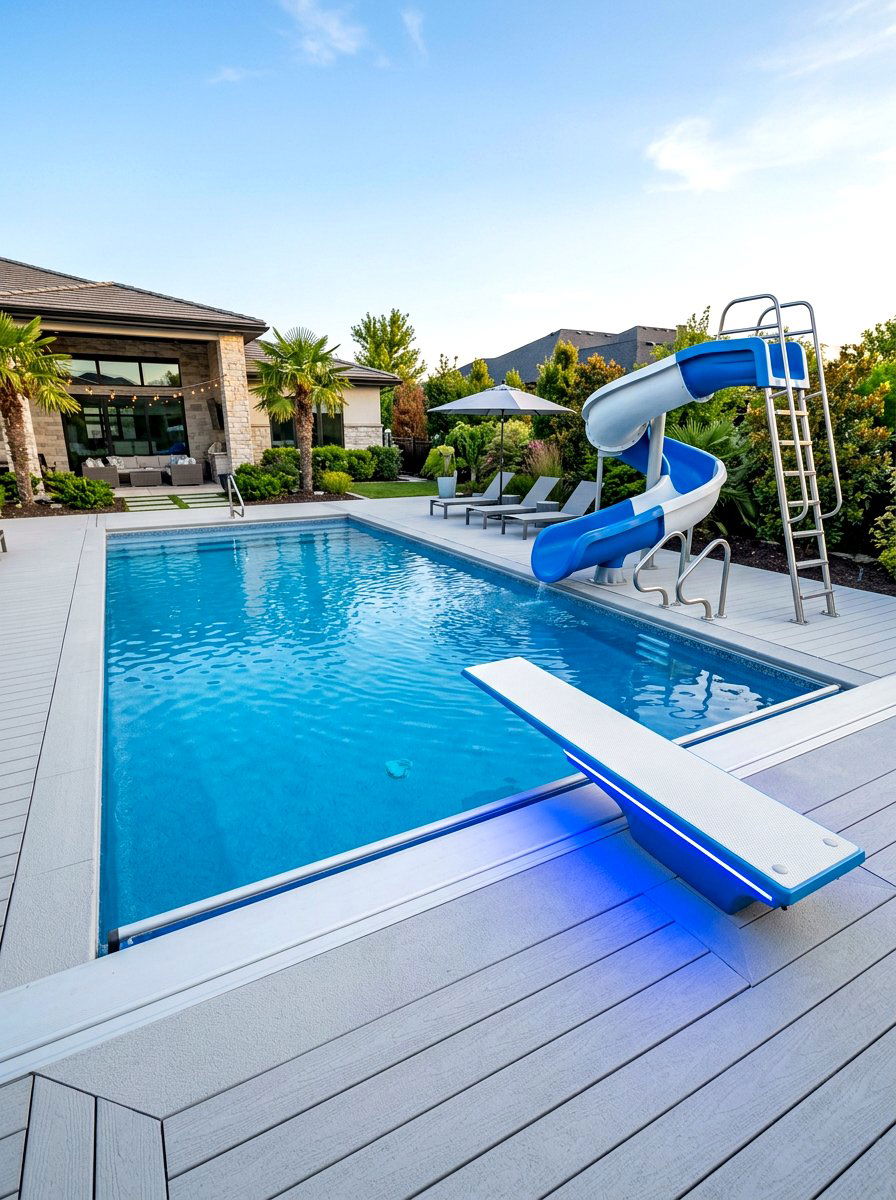 Pool Diving Board Lighting - 30 pool lighting ideas