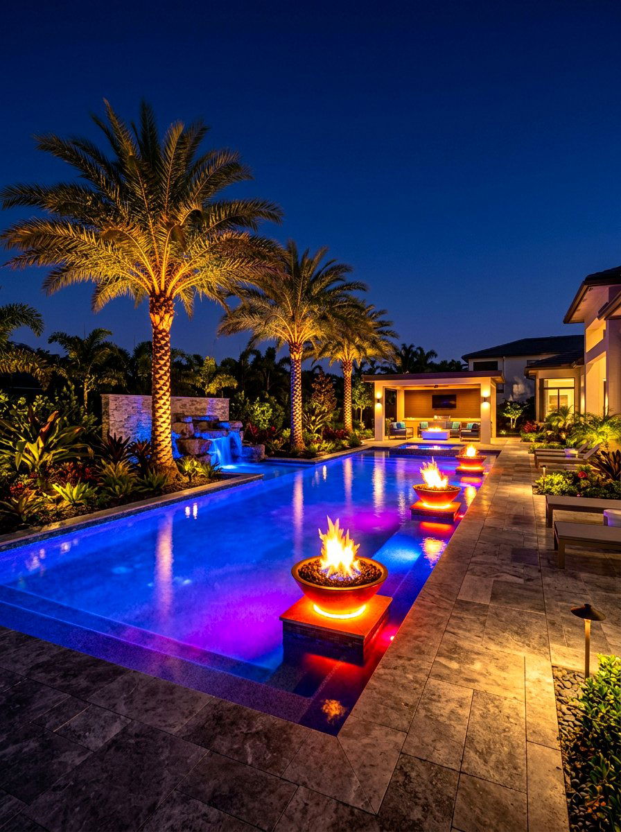 Pool Garden Lighting - 30 pool garden ideas