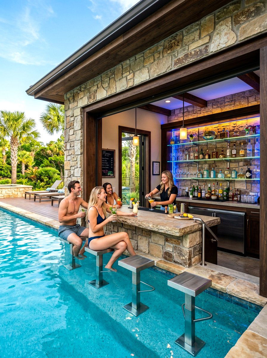 Pool House Bar - 30 pool house ideas