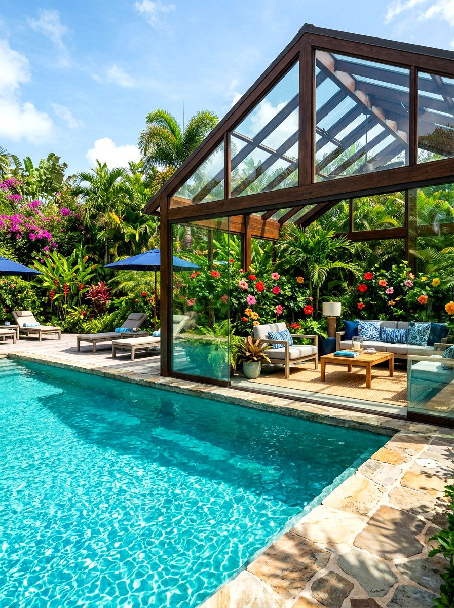 Pool House Greenhouse - 30 modern greenhouse ideas