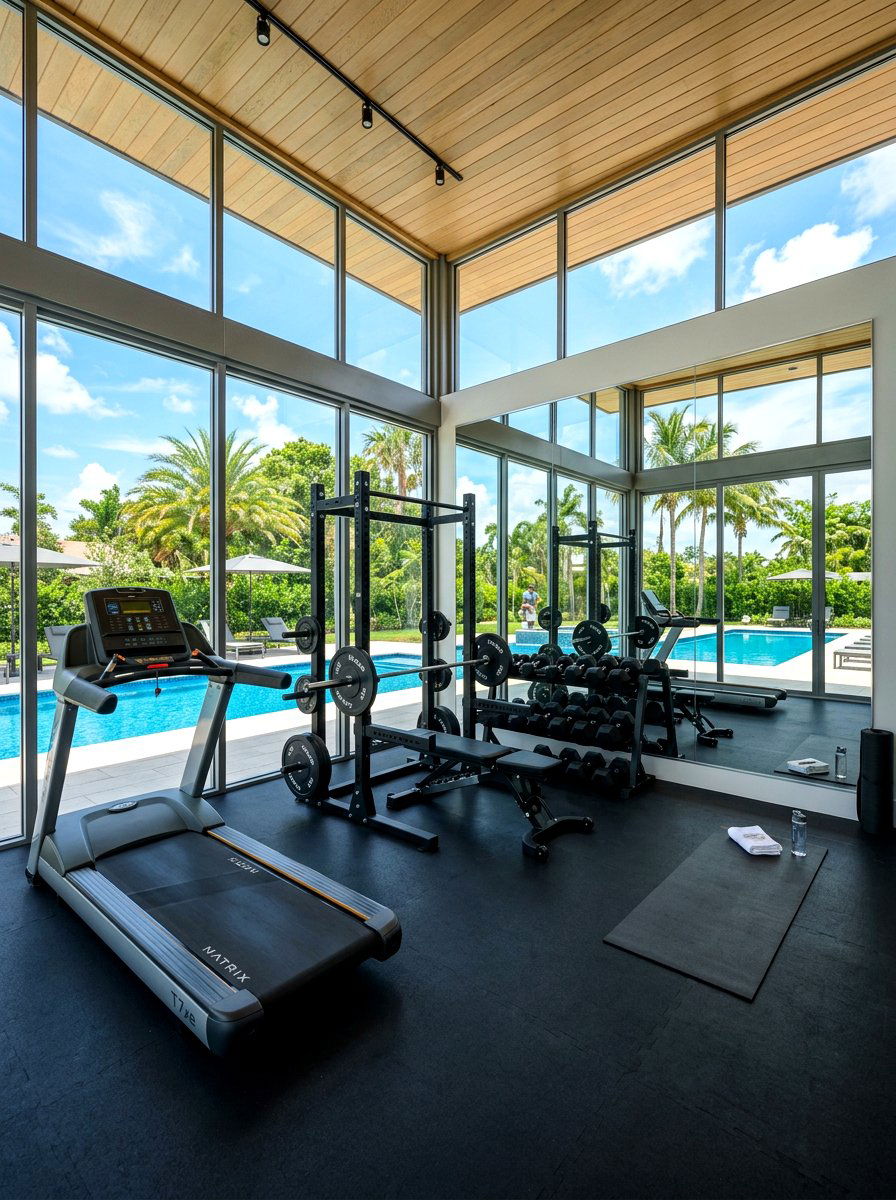 Pool House Gym - 30 pool house ideas