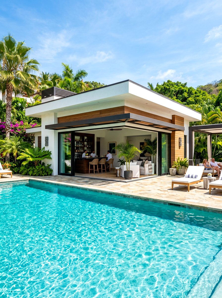 Pool House Lounge - 30 indoor outdoor living ideas