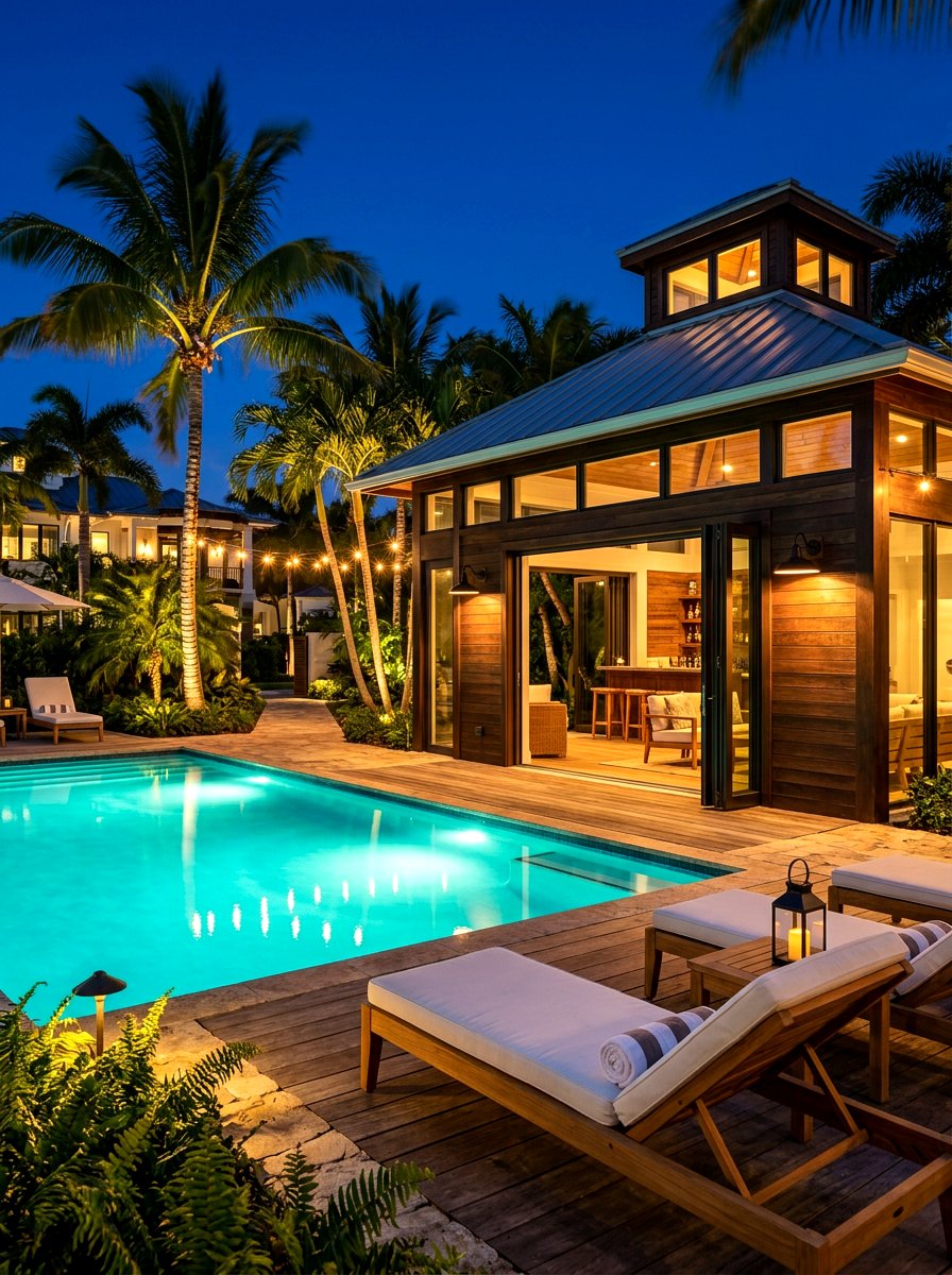 Pool House Sconces - 30 outdoor structure lighting ideas