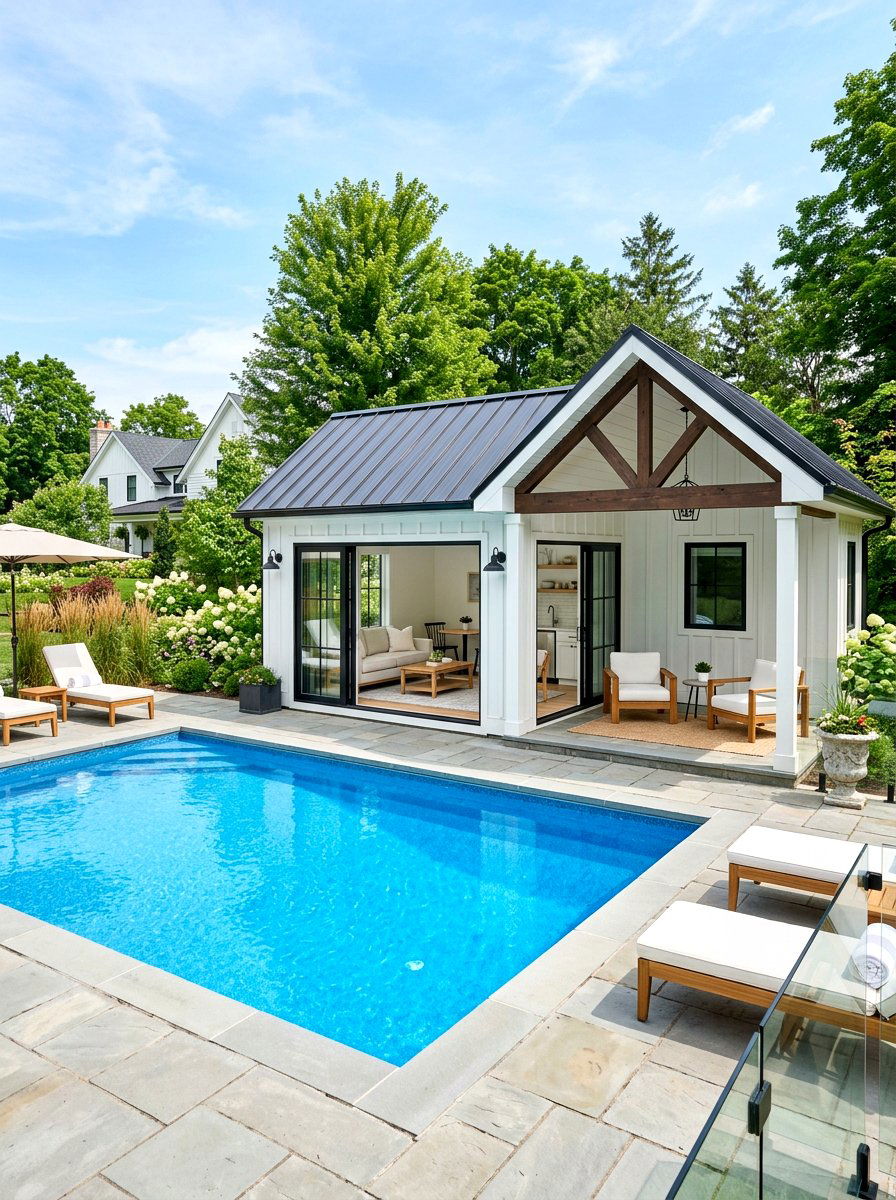 Pool House - 30 sunny backyard ideas