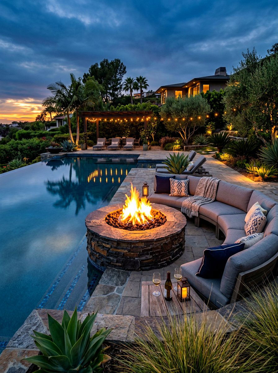 Pool Patio Fire Pit - 30 pool patio ideas