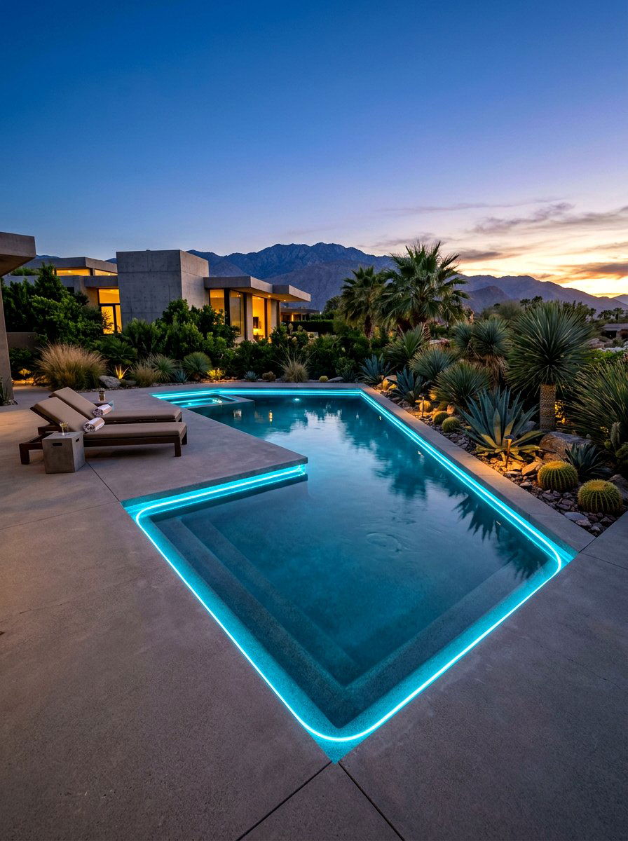 Pool Perimeter Fiber Optic Lighting - 30 pool lighting ideas