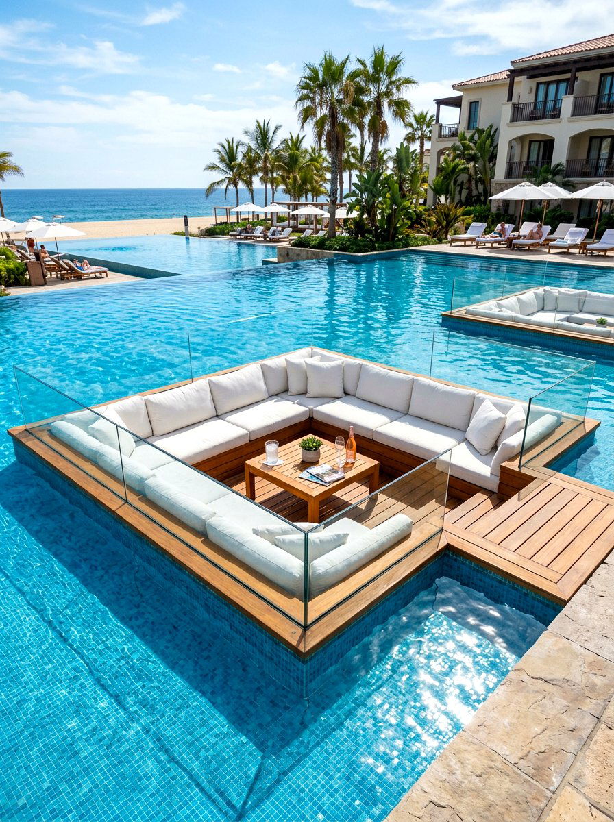 Pool Sunken Seating - 30 sunken living room ideas