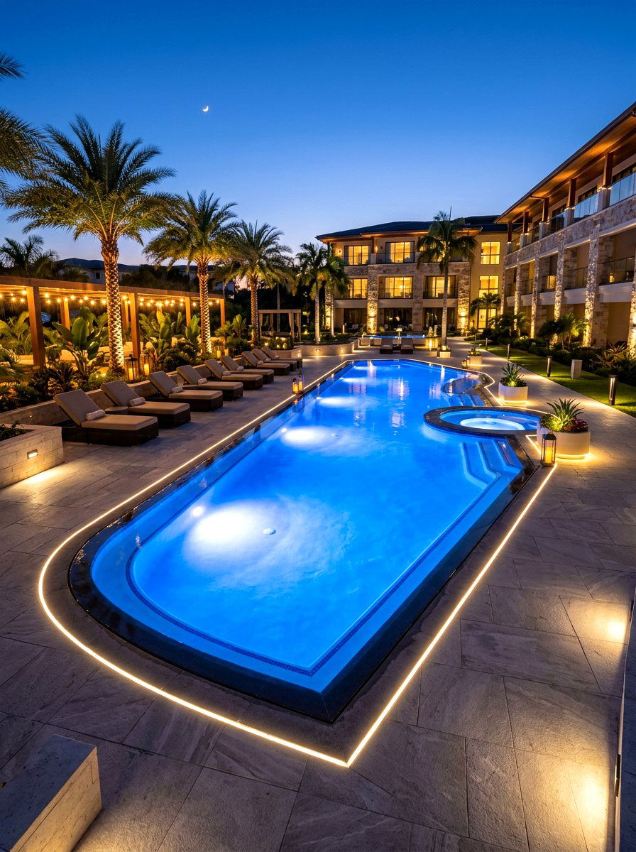 Pool deck lighting - 30 modern outdoor lighting ideas