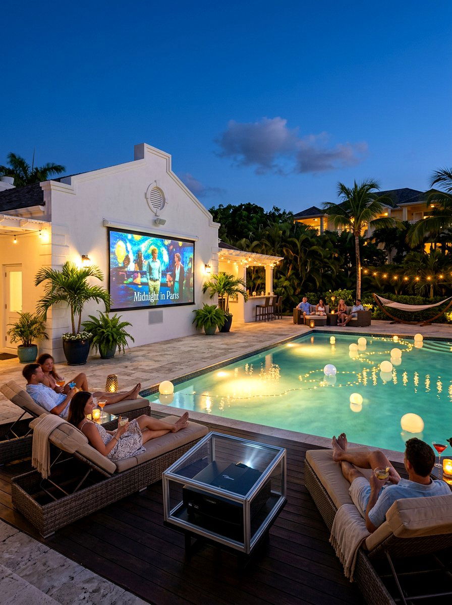 Pool house projector setup - 30 projector room ideas
