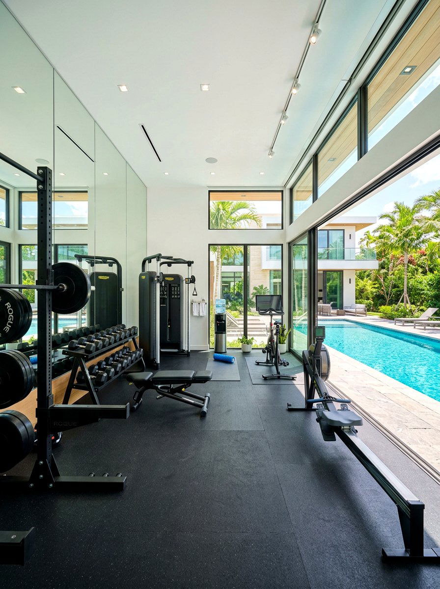 Pool house with home gym - 30 modern pool house ideas