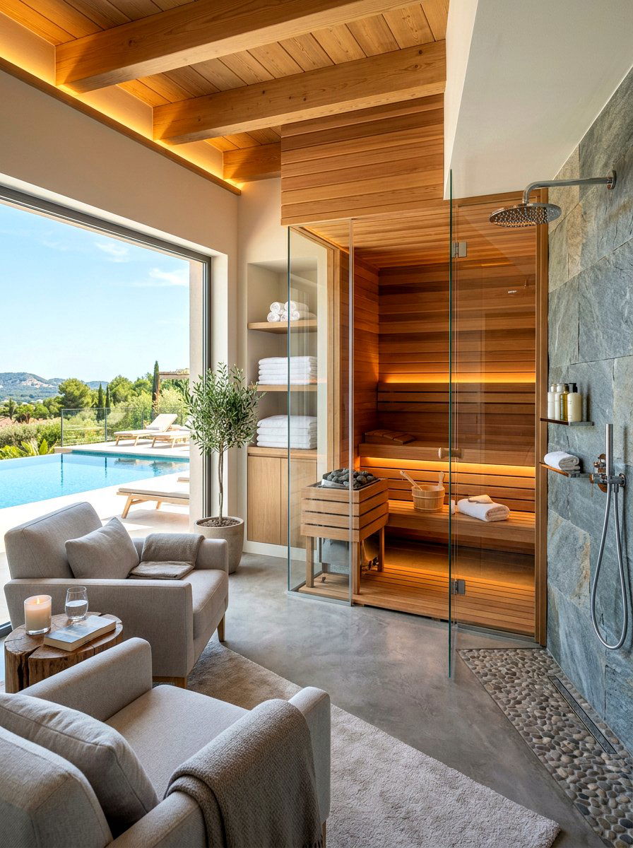 Pool house with sauna - 30 modern pool house ideas