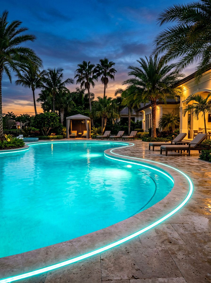 Pool perimeter lighting - 30 landscape lighting ideas