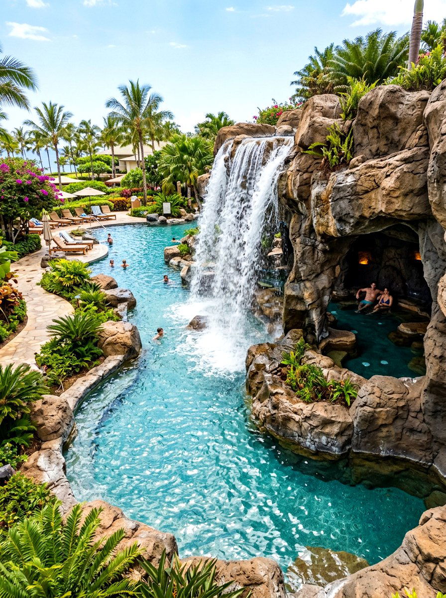Pool with grotto - 30 backyard oasis pool ideas