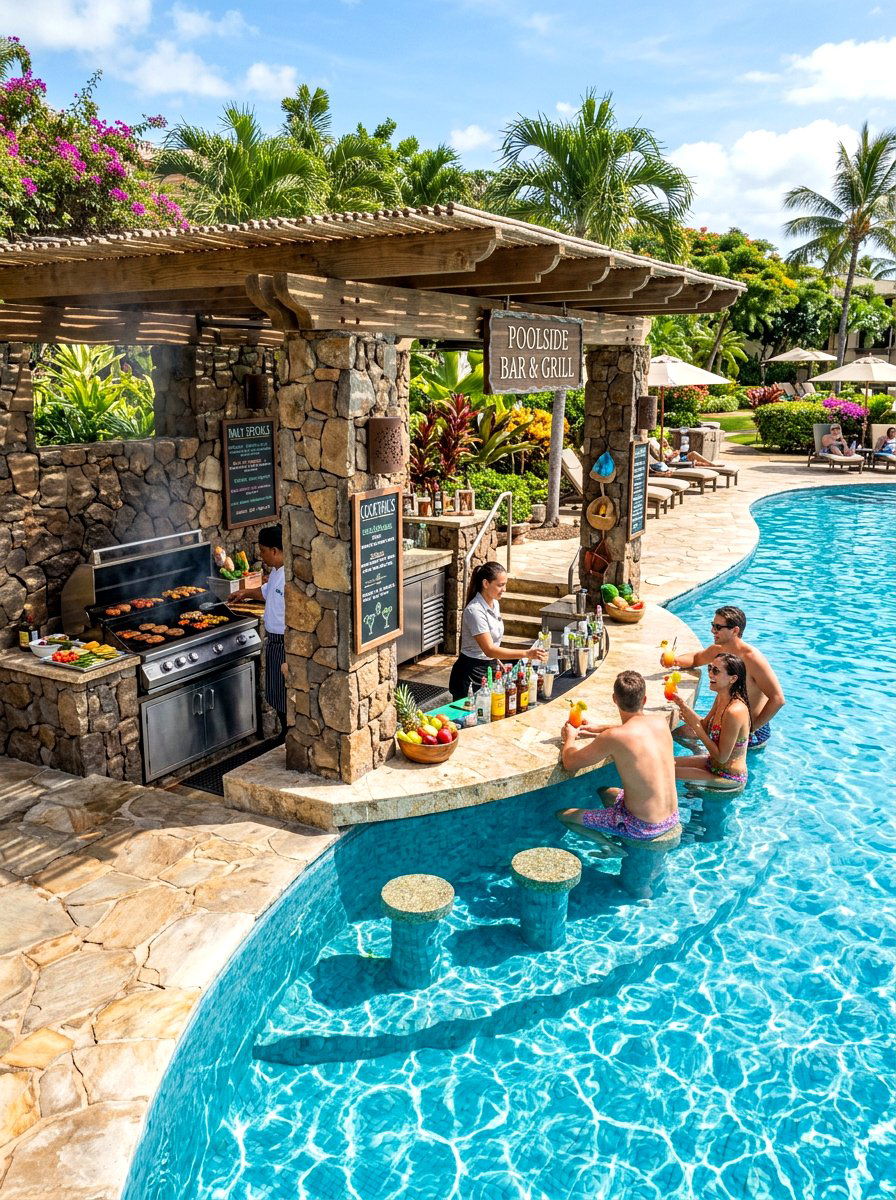 Poolside BBQ Bar - 30 bbq area ideas