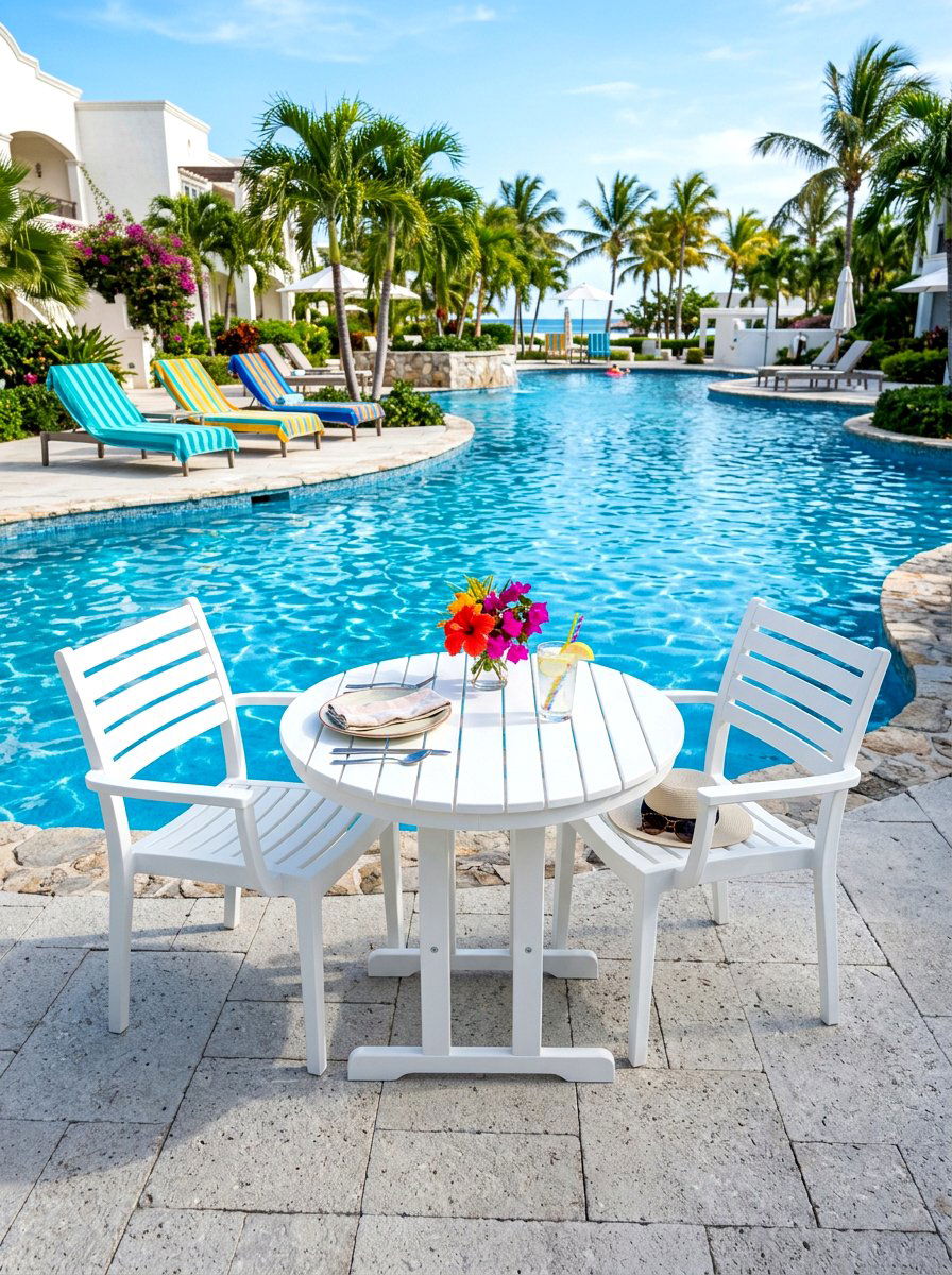 Poolside Bistro Dining Set - 30 bistro patio ideas