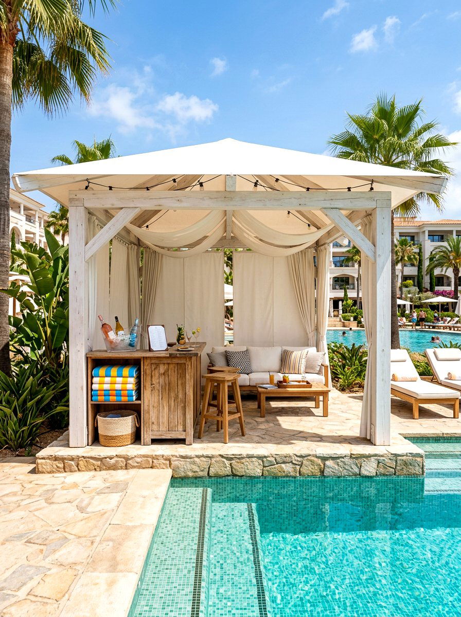Poolside Cabana - 30 shaded backyard ideas
