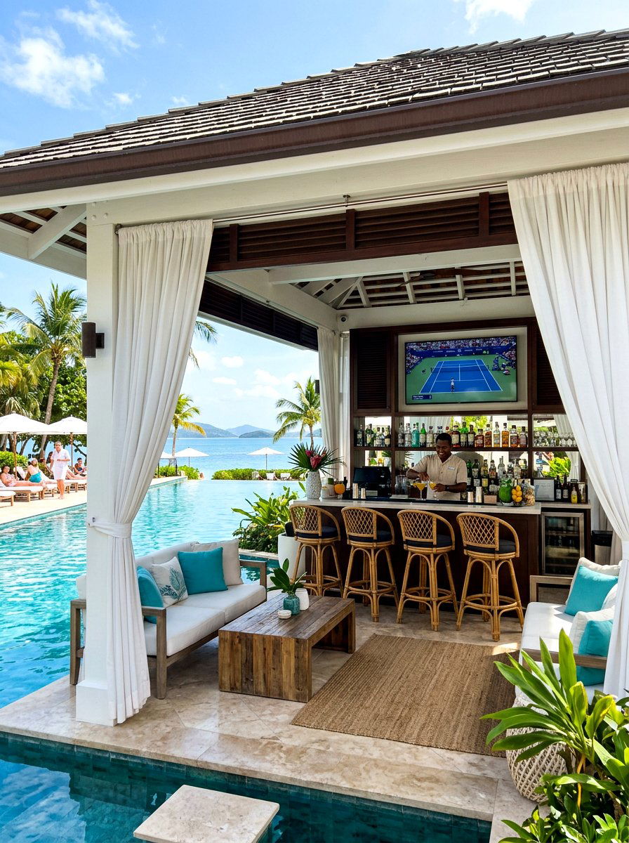 Poolside Cabana Bar - 30 poolside bar ideas