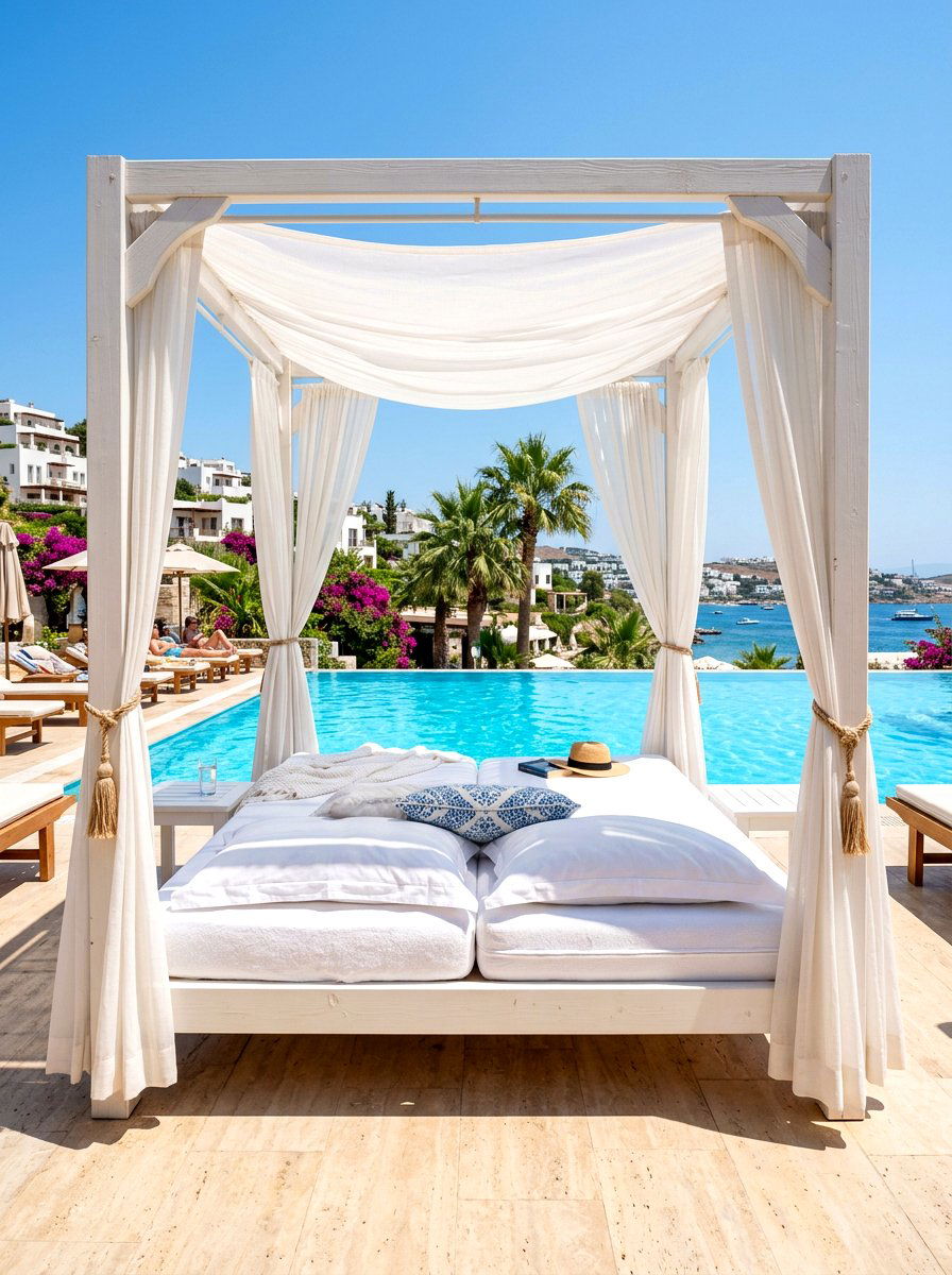 Poolside Cabana Bed - 30 plush patio seating ideas
