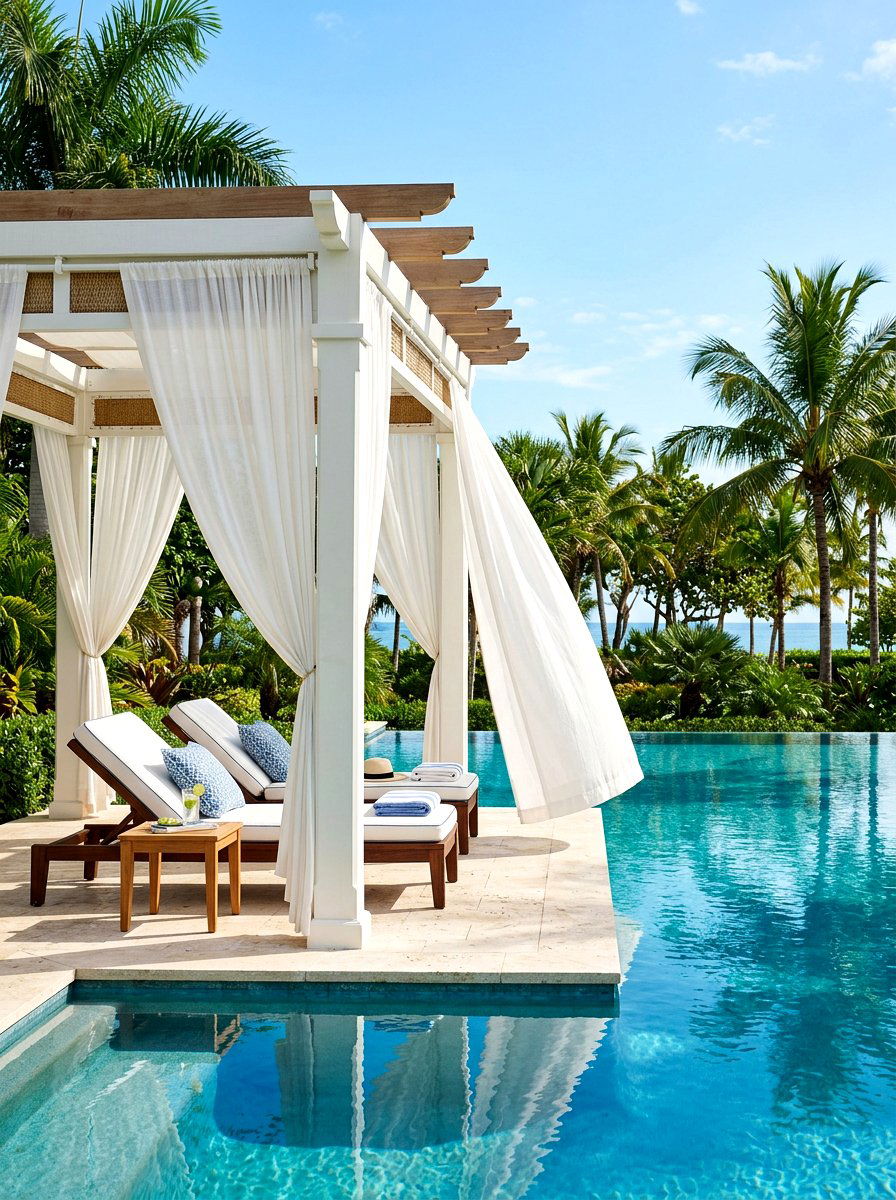 Poolside Cabana Pergola - 30 outdoor pergola ideas