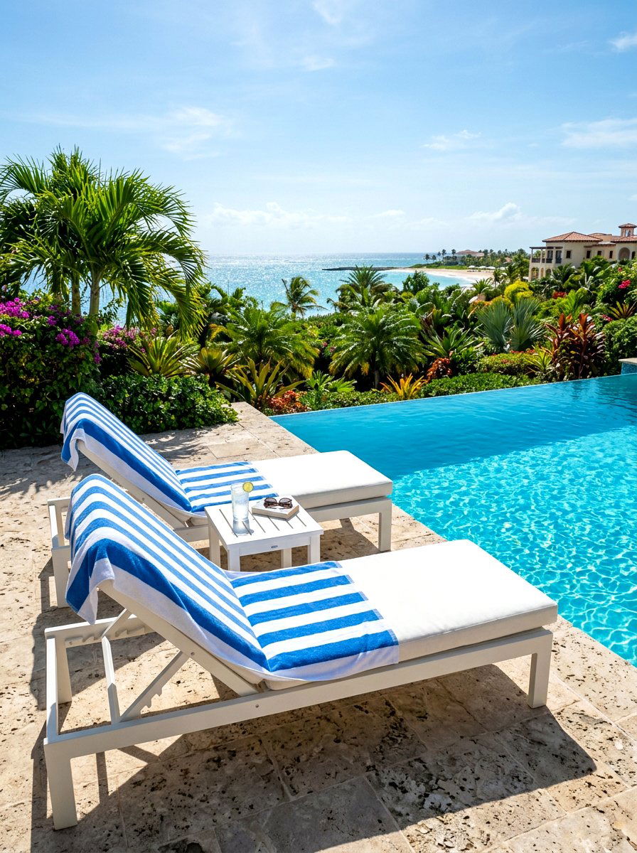 Poolside Chaise Pair - 30 chaise pair patio ideas