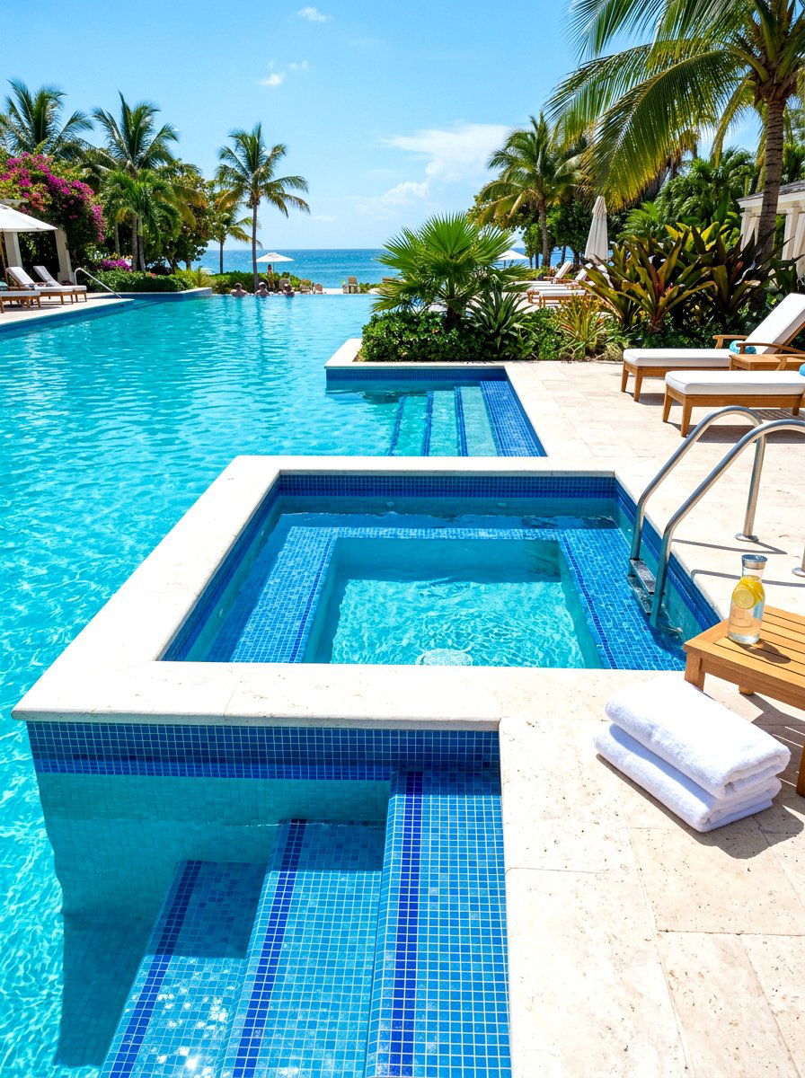 Poolside Cold Plunge Tub - 30 cold plunge patio ideas