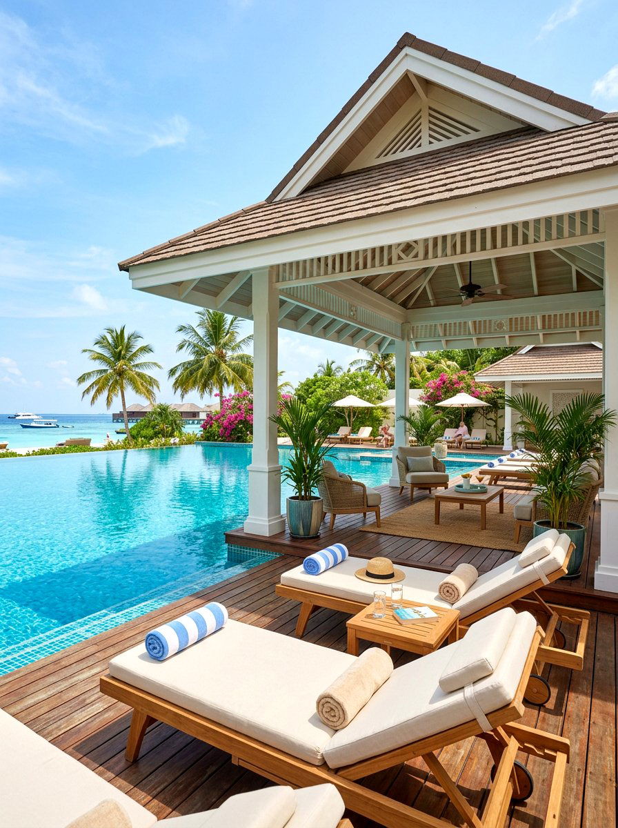Poolside Covered Deck Area - 30 covered deck ideas