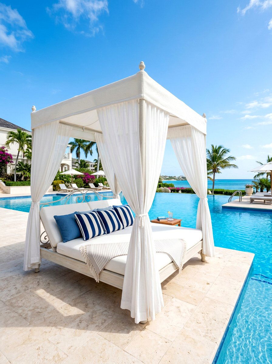 Poolside Daybed - 30 exterior seating area ideas