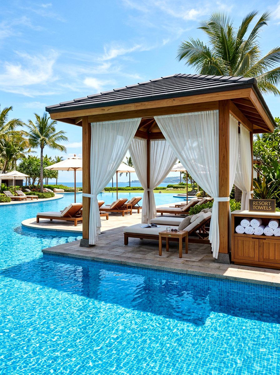 Poolside Gazebo - 30 gazebo decorating ideas