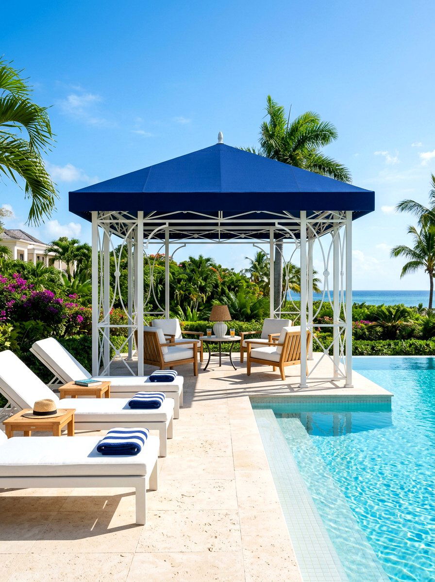 Poolside Gazebo - 30 soft top gazebo ideas