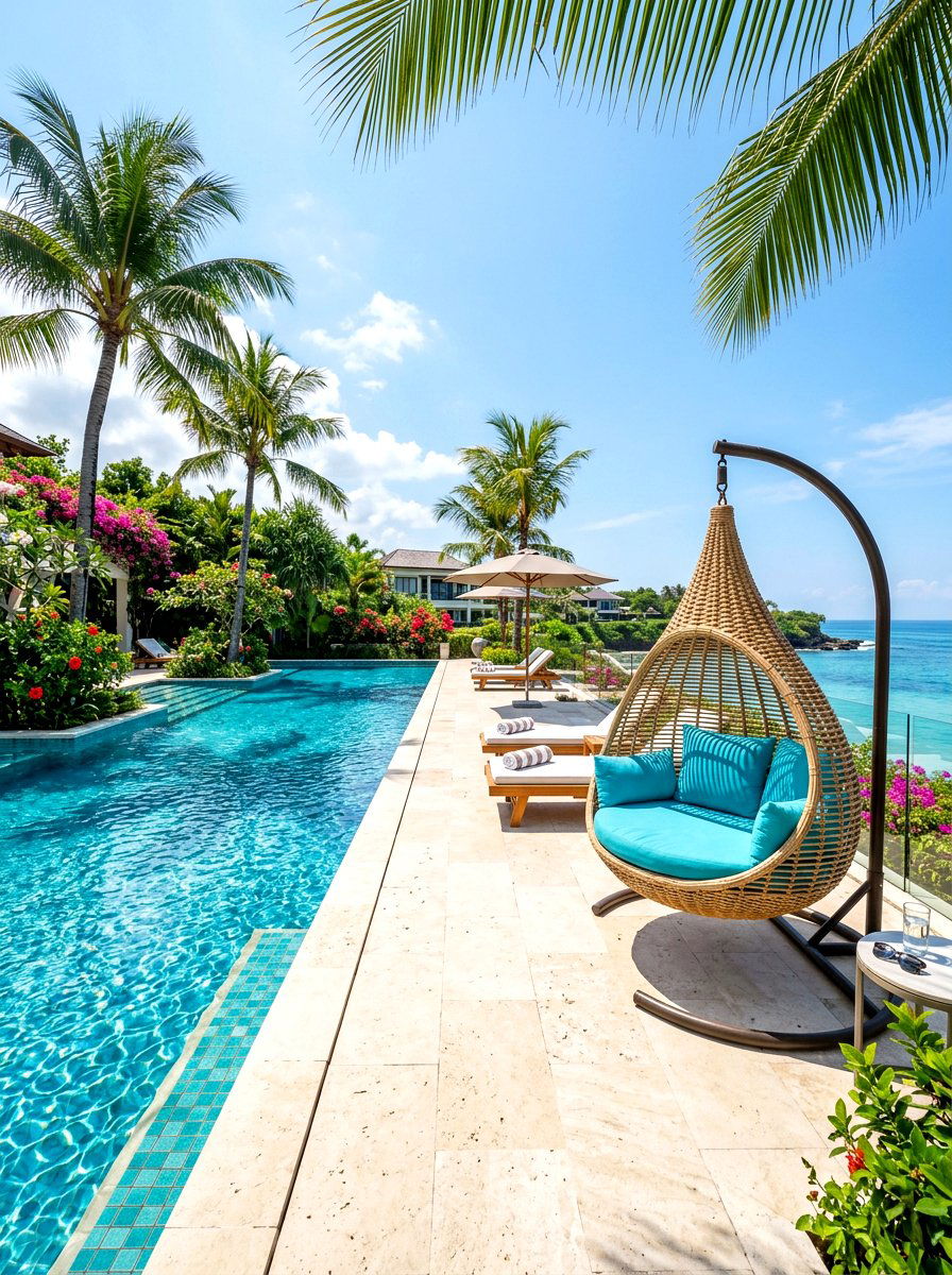 Poolside Hanging Lounge Chair - 30 hammock chair ideas