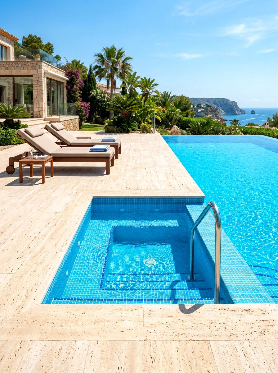 Poolside Integrated Cold Plunge - 30 ice bath room ideas