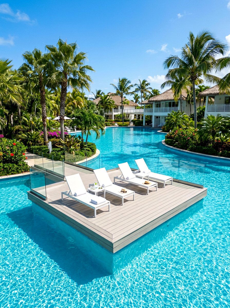 Poolside Island Deck - 30 detached deck ideas