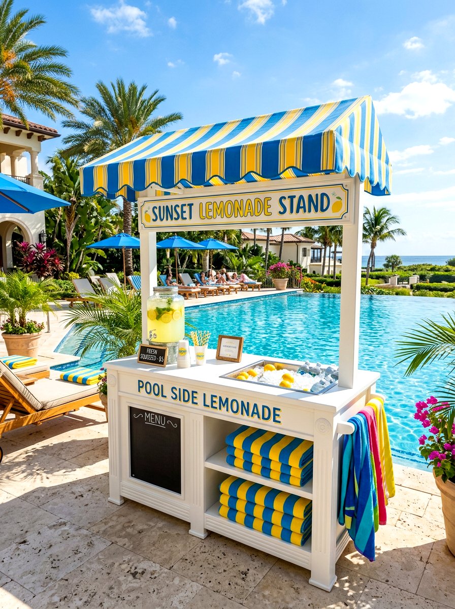 Poolside Lemonade Stand - 30 lemonade stand patio ideas