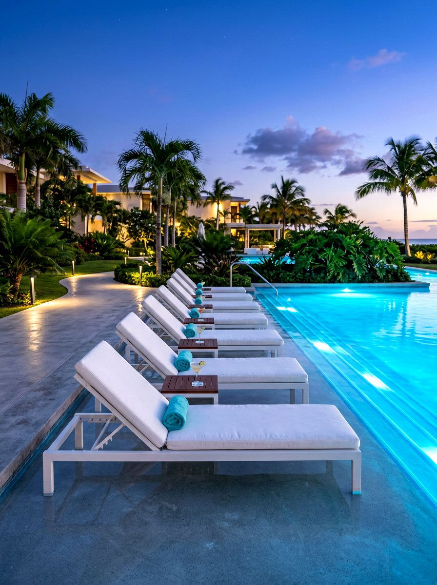Poolside Lounge Chairs - 30 evening backyard lounge ideas