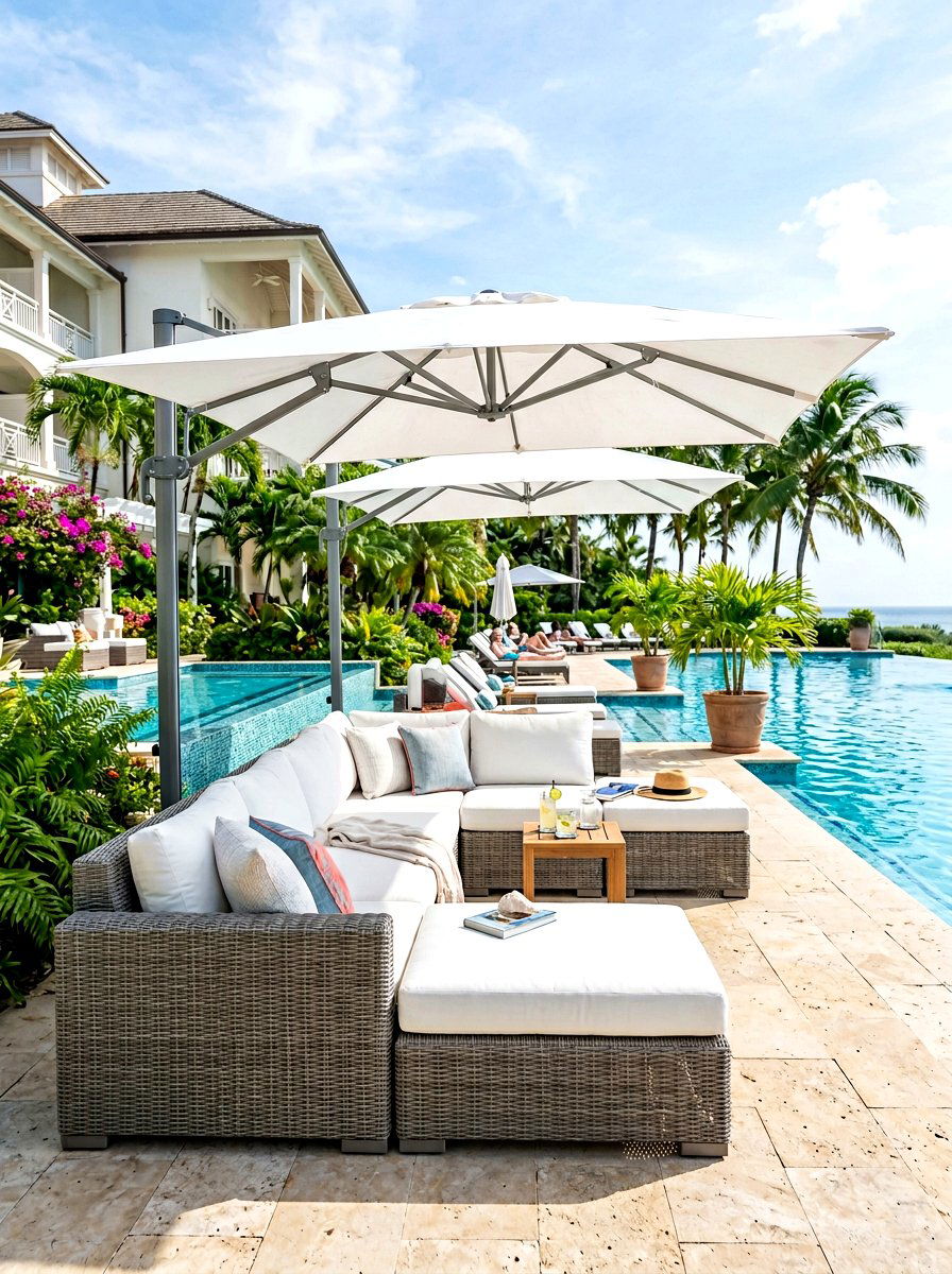 Poolside Lounge Sectional - 30 outdoor sectional layout ideas