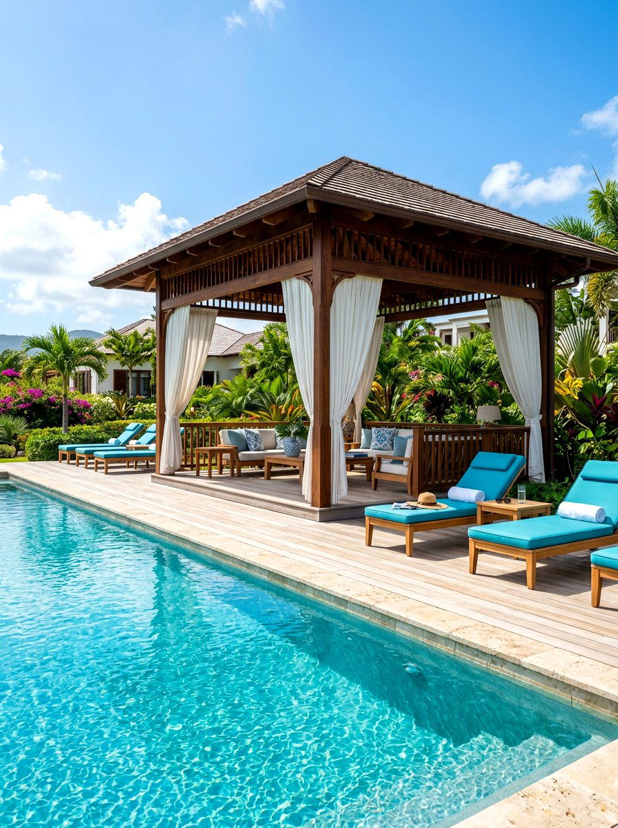 Poolside Pavilion - 30 porch pavilion ideas
