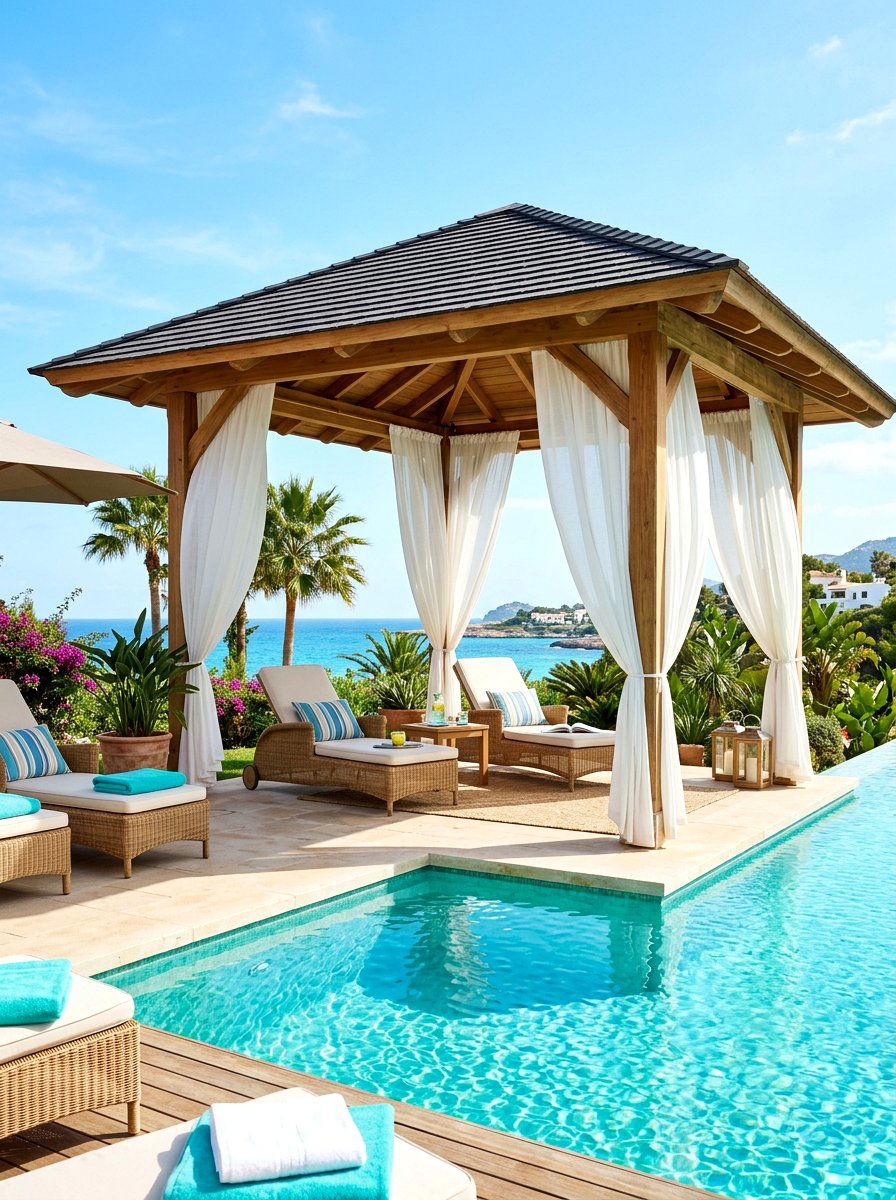 Poolside Pavilion Gazebo - 30 gazebo ideas