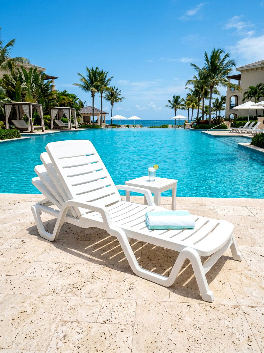 Poolside Resin Lounger - 30 chaise lounge patio ideas