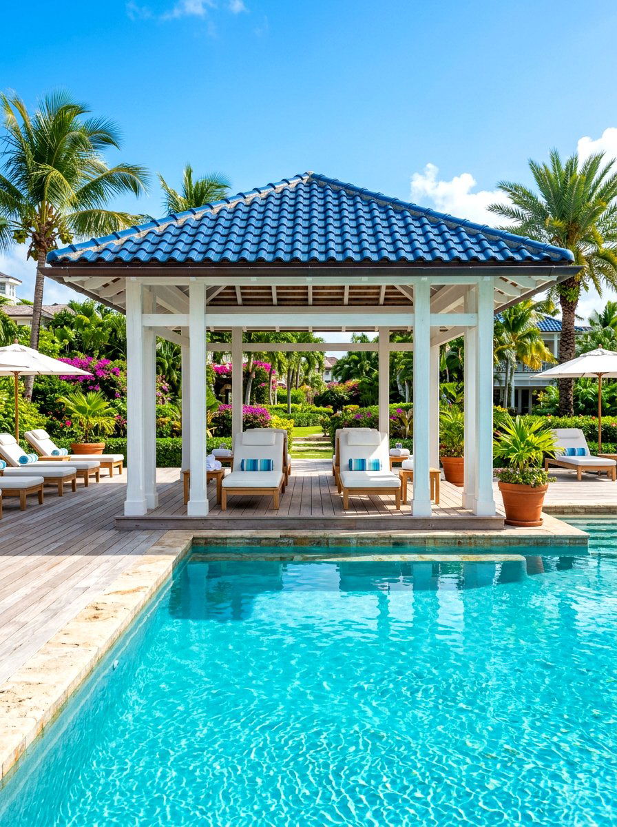 Poolside Retreat Pavilion - 30 outdoor retreat pavilion ideas