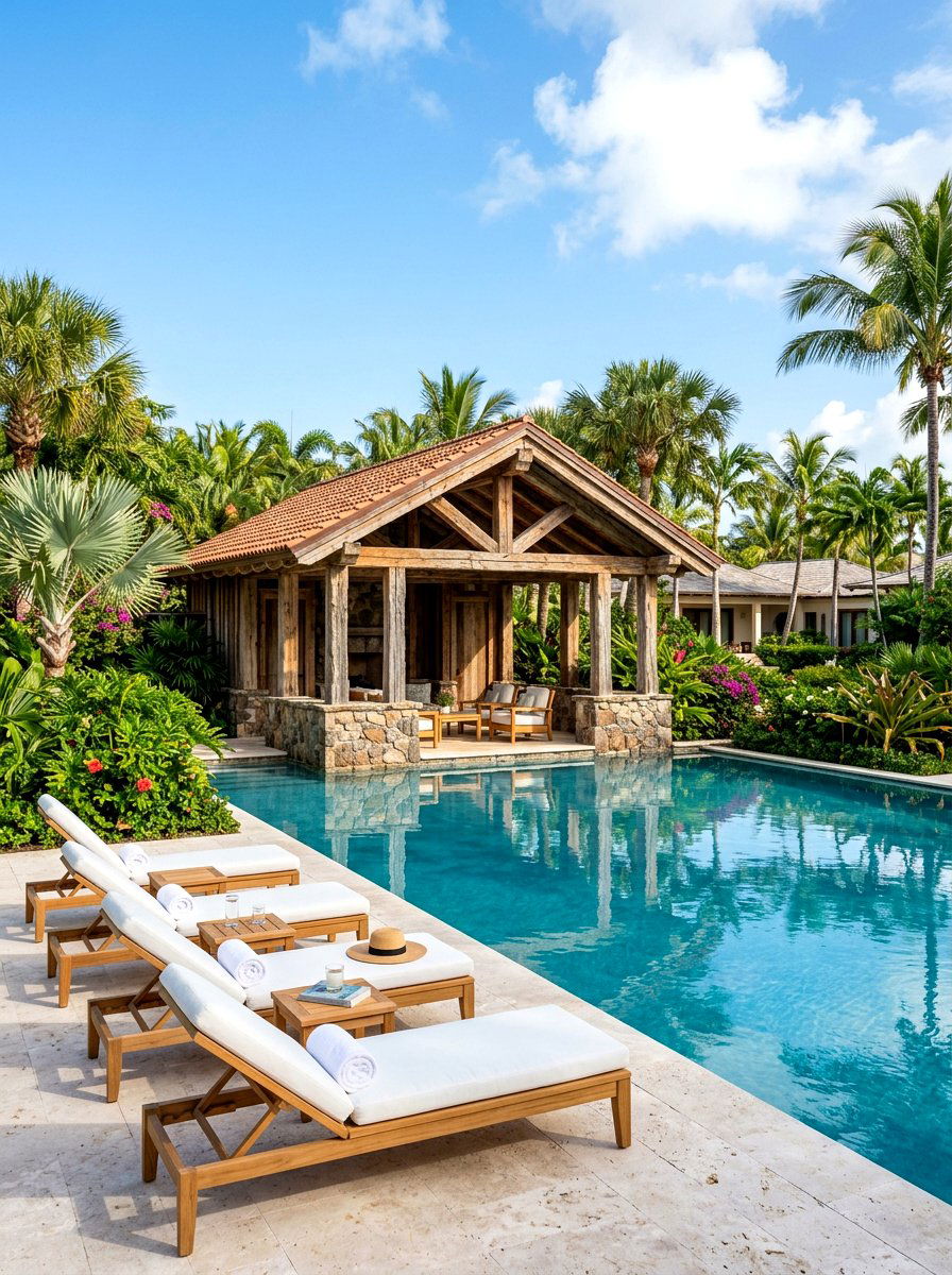Poolside Rustic Pavilion - 30 rustic pavilion ideas