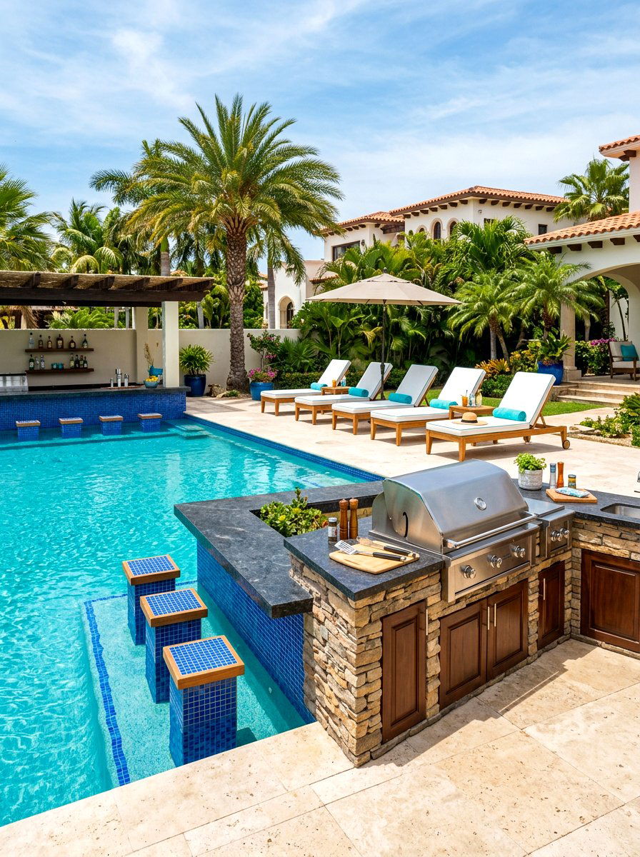 Poolside bbq patio - 30 family BBQ patio ideas