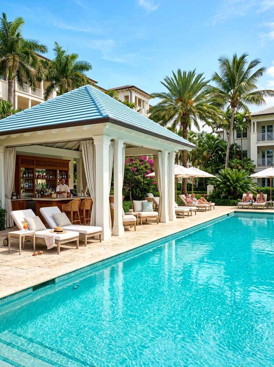 Poolside cabana pavilion - 30 open air pavilion ideas