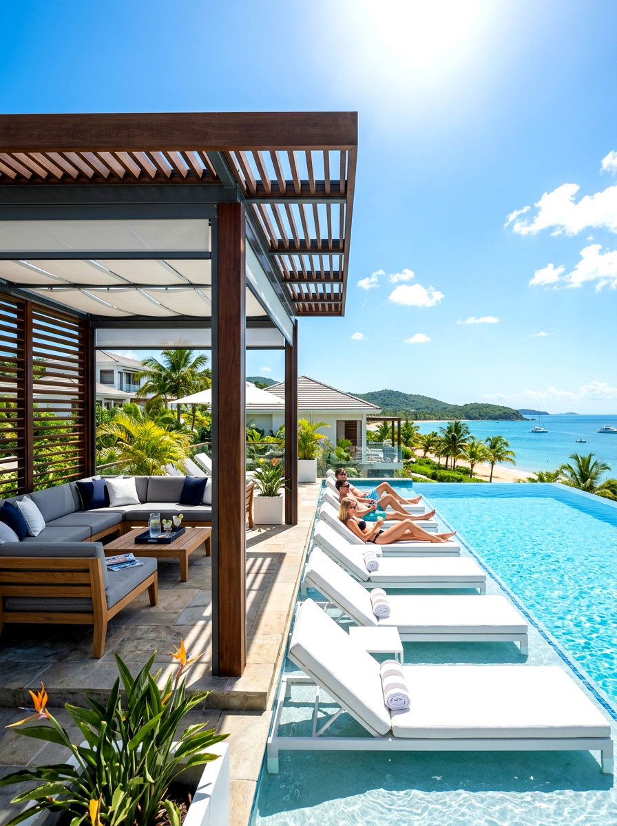 Poolside gazebo - 30 hexagon gazebo ideas