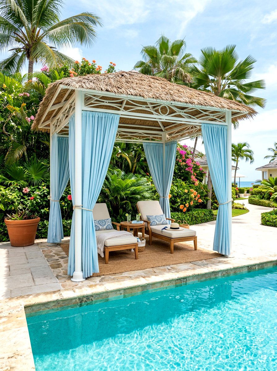 Poolside gazebo - 30 patio gazebo ideas