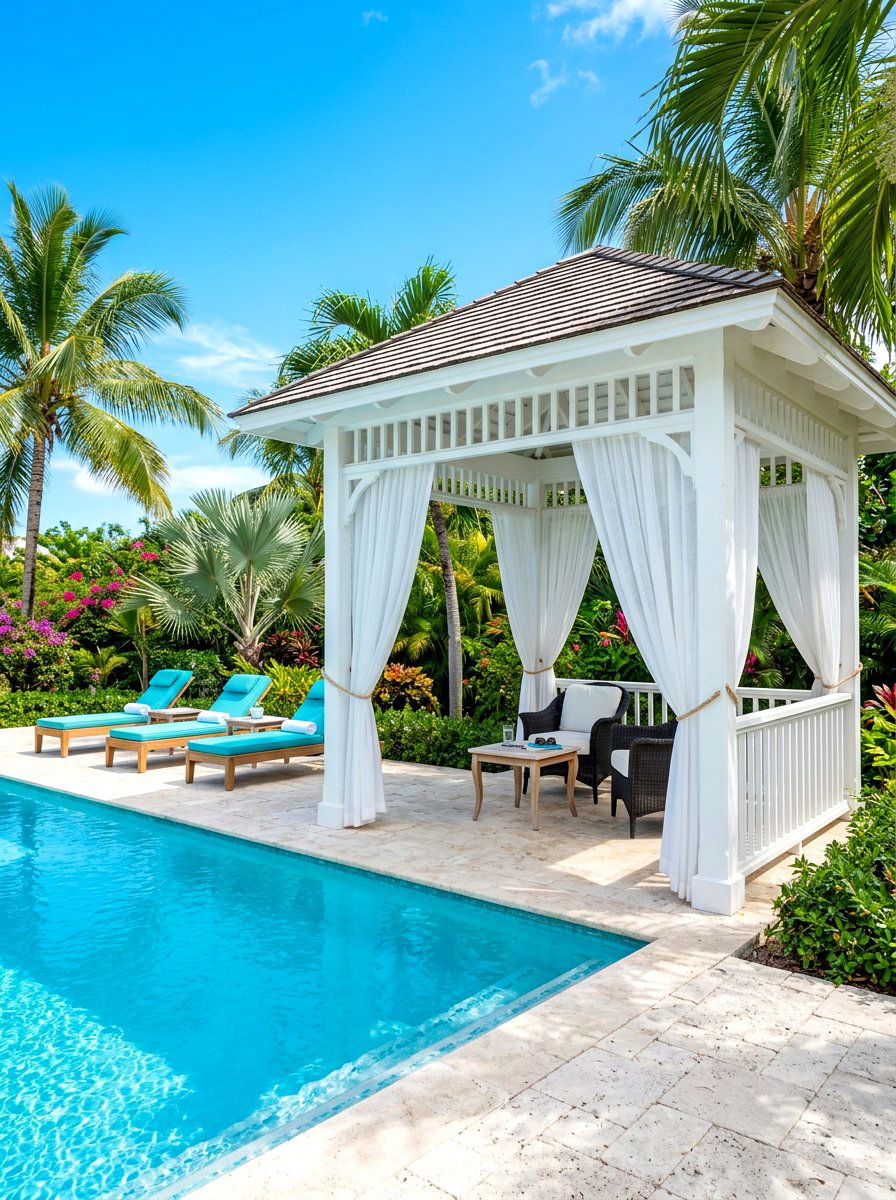 Poolside gazebo - 30 backyard gazebo ideas