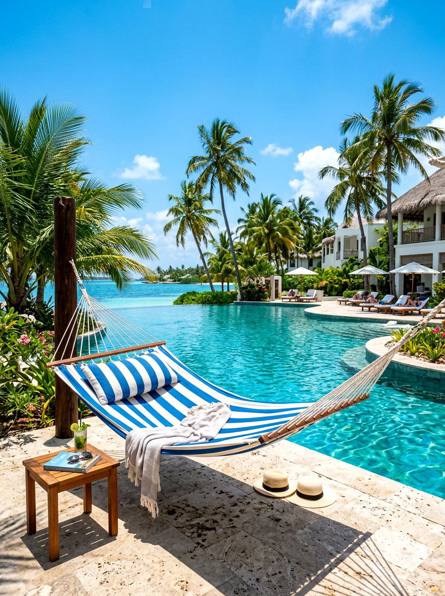Poolside hammock retreat - 30 hammock garden corner ideas