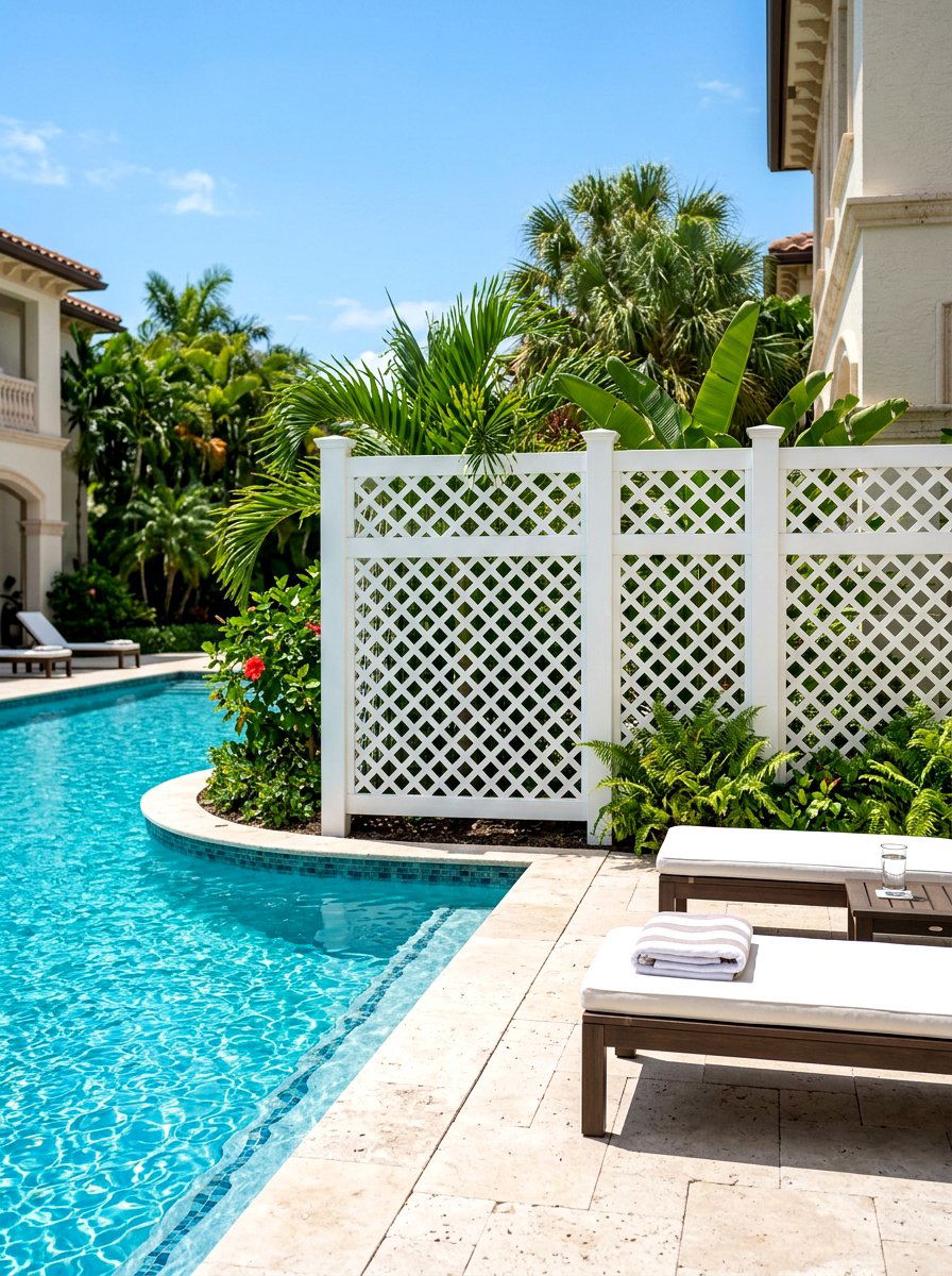 Poolside lattice privacy barrier - 30 lattice privacy ideas