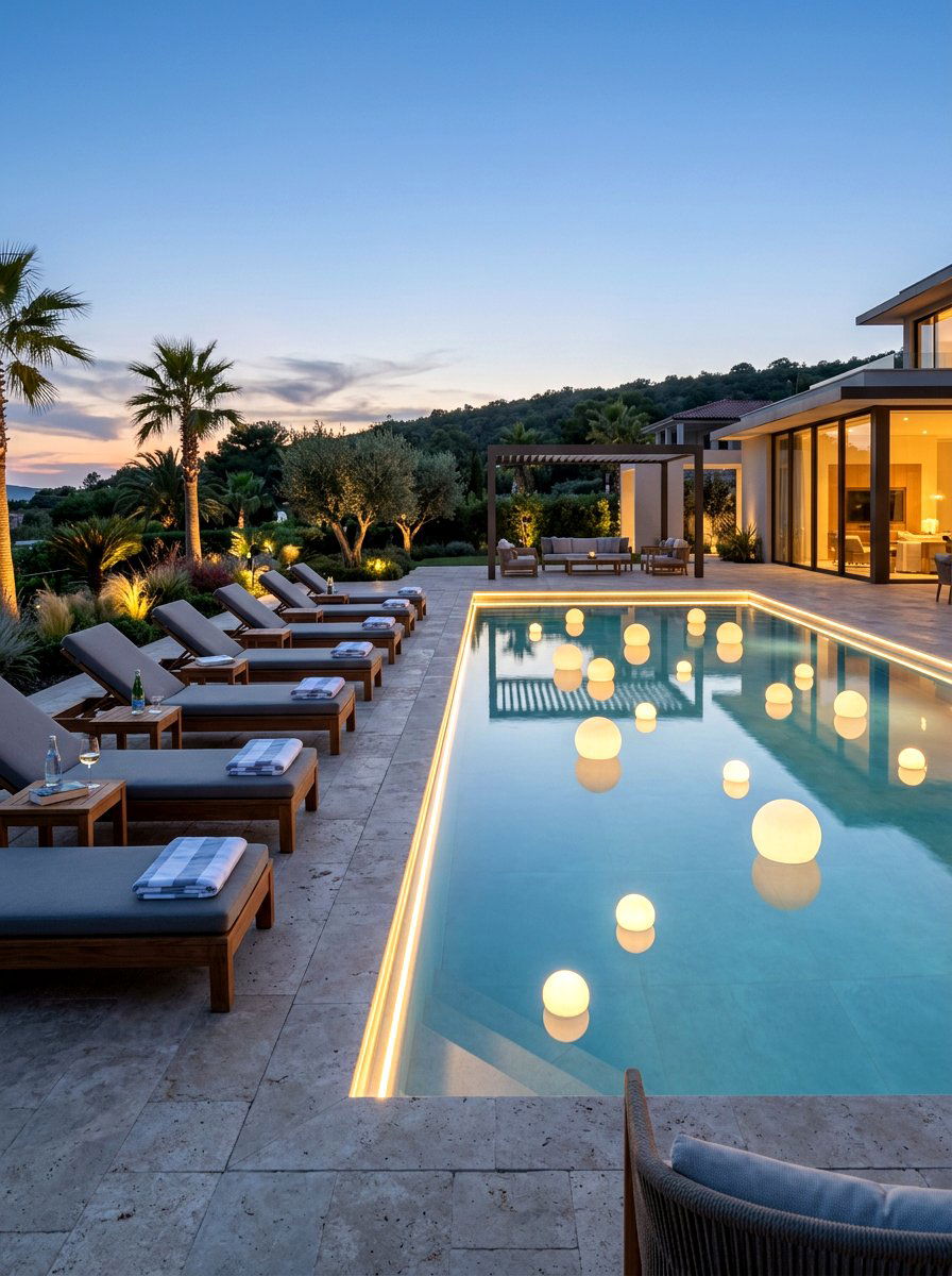 Poolside patio lighting - 30 twilight patio decor ideas