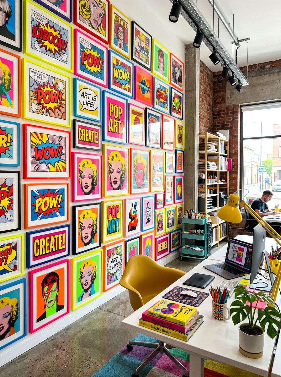 Pop Art Gallery Wall - 30 eclectic frame wall ideas