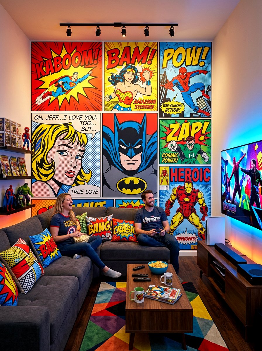 Pop Art Wall - 30 bold colorful gallery wall ideas